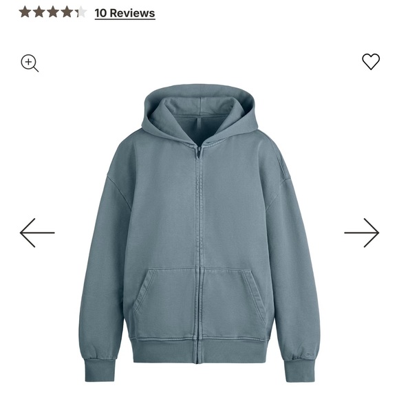 Skims Oversized Boyfriend Zip Up Hoodie- Large- Zircon - Picture 7 of 9